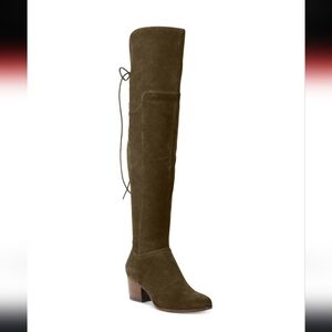 Aldo Over The Knee Army Green Leather Riding Boots New 8.5